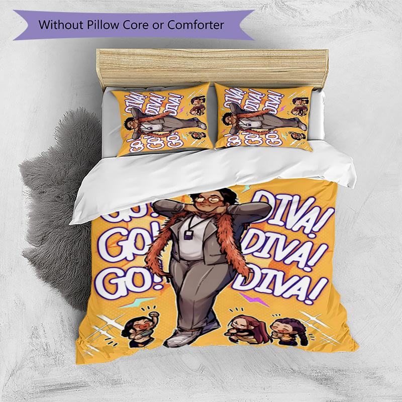 KPOP Hunter 3pcs Bedding Set Duvet Cover Closure Includes 1 Duvet Cover & 2 Pillowcases for All Seasons Bedroom Home Dorm Decor