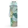 1PC Mint Green Gold Geode Marble Pattern 750ml Color Plastic Sports Water Bottle Leakproof Flip Straw Lid Suitable for Sports Office Home Use