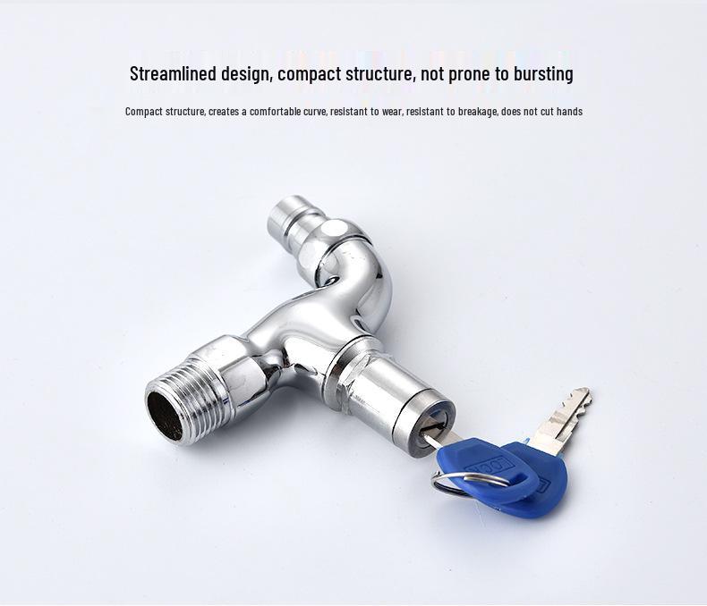 Lockable Outdoor Anti-theft Washing Machine Faucet with Key for Rental Property