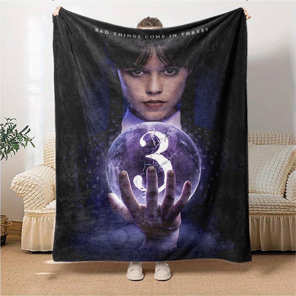 1Pc Ethereal Violinist Shadows Blanket For Couch Bed Plush Cozy Fuzzy Blanket Super Soft Warm Blankets For Fall And Winter 0918164