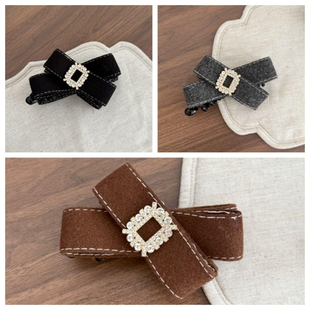 Plastic Bow Banana Clip Elegant Ponytail Holder Fashion Women Vertical Clip  Banquet