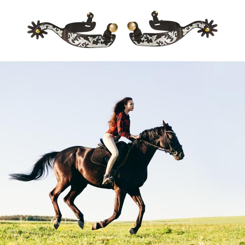 Metal Horse Spur Western Cowboy Horse Spur Horse Boot Spur Decoration for Equestrians Competition Entertainment