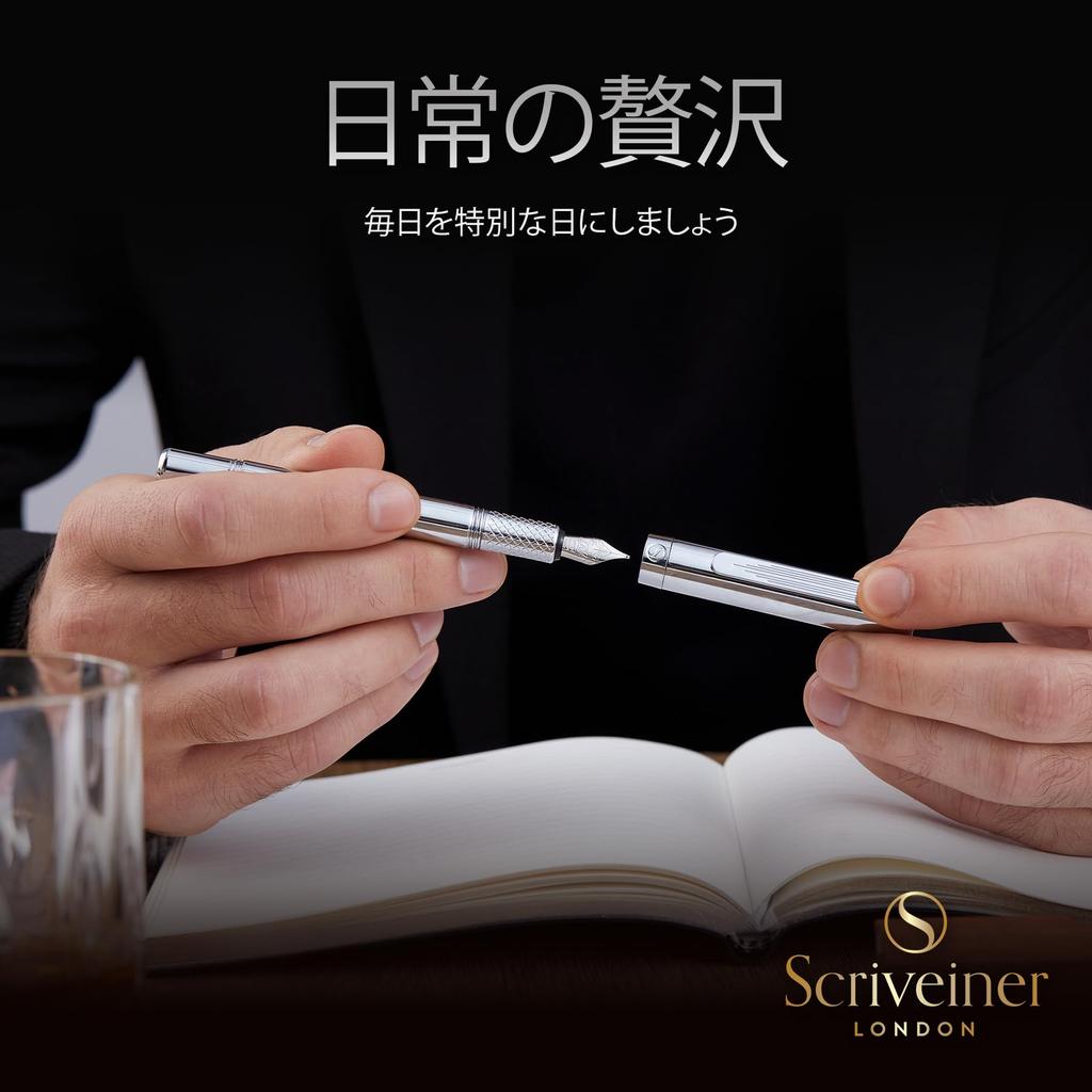 Scriveiner Pix de lux EDC Pix de buzunar superb Finisaj cromat Convertor Schmidt cu vârf german Cel mai bun set cadou de stilou de scris Birou frumos elegant