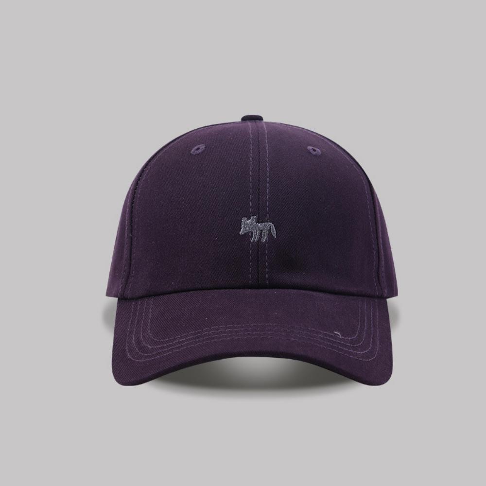 Casquette de baseball minimaliste avec broderie petit renard pour le trajet quotidien - Disponible en plusieurs couleurs. Convient pour l'extérieur One Size black