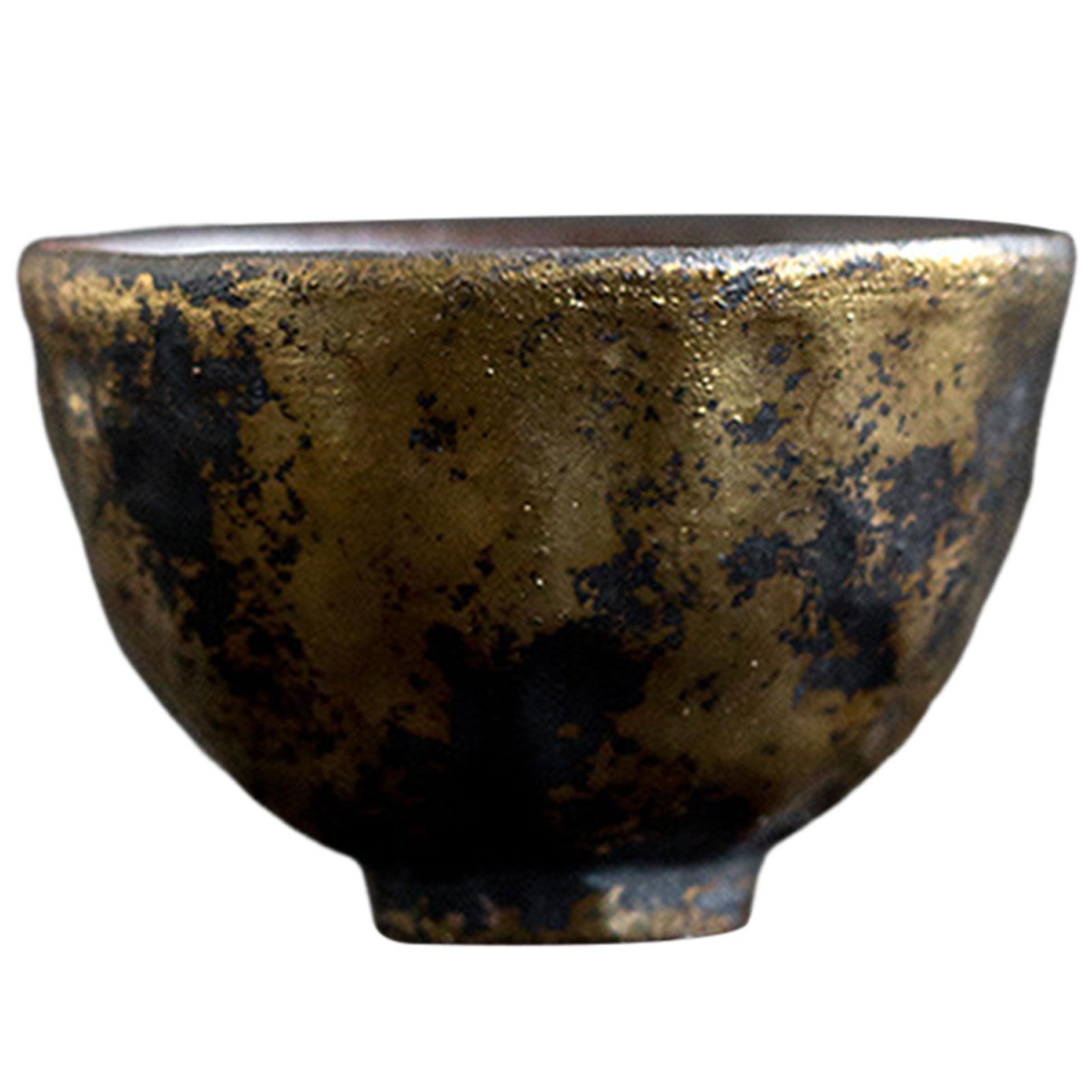 

Ceramic Jianzhan Tea Cup Retro Pattern KungFu Teacup For Household золотий