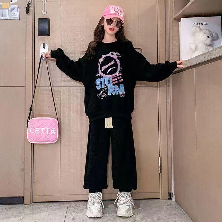 2025 Girls' Seasonal Hoodie & Pants Set: Spring, Autumn, Winter Fashion