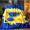 Louis Blues Hockey Team Blanket Flannel Throw for Sofa, Indoor, Camping, Living Room, Office, Chair, And Bed Soft Birthday Gift