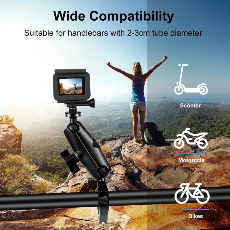 Motorcycle O-Clip Quick Release Clamp Handlebar Fixed Mount Holder for and Other Action Cameras