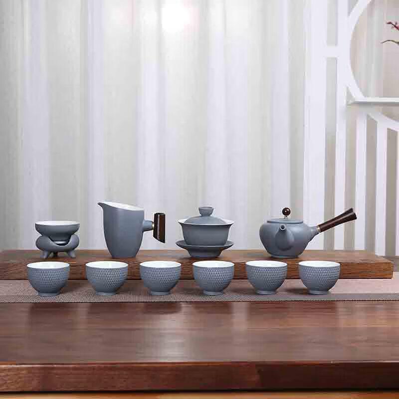 Chaxun Stone Glaze Ceramic Tea Set with Side Handle Pot