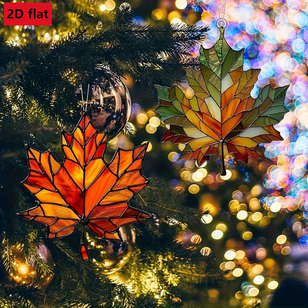 Maple Leaf Suncatcher for Window Acrylic Maple Leaves Hanging Ornament Fall Leaf Decor for Thanksgiving Autumn Party Supplies