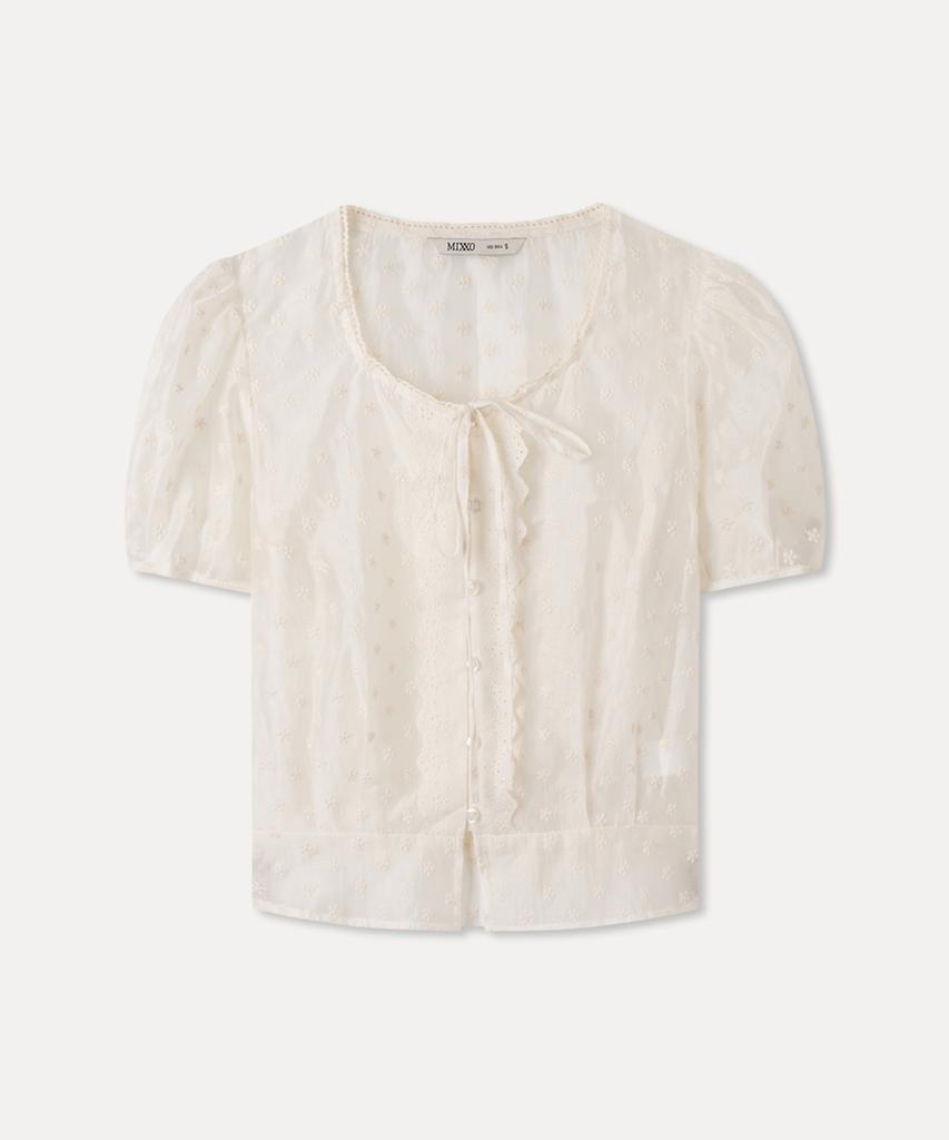 MIXXO Eyelet Puff Blouse_Miwbwg601G