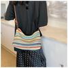 Hollow Beach Crossbody Bag Multicolor Raffia Shoulder Bag Fashion Weave Straw Bag  Holiday