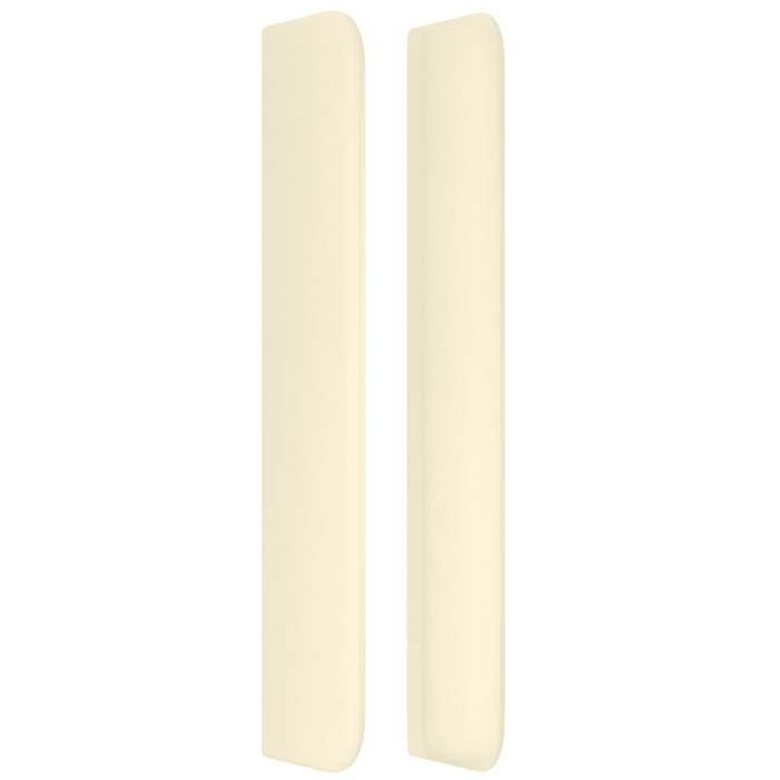 Tête de lit - MAISON EXCLUSIVE - Avec oreilles - Similicuir crème - 147 x 16 x 118/128 cm - Hauteur réglable