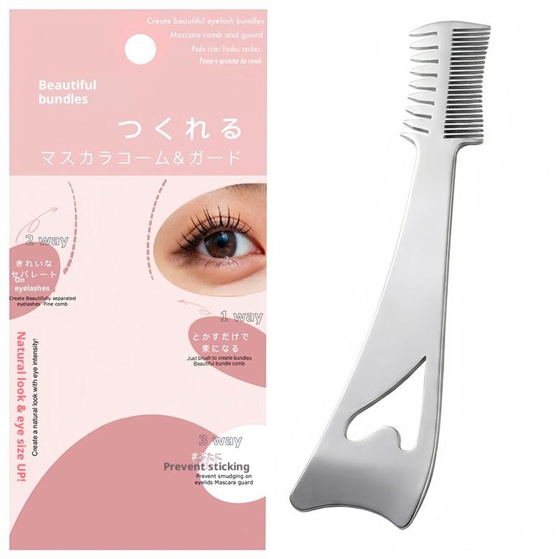 

1Pcs 3-In-1 Stainless Steel Eyeliner Aid Tool With Eyelash Brush Eye Makeup Stencil For Women Design Delicate Finish Long Wear срібний