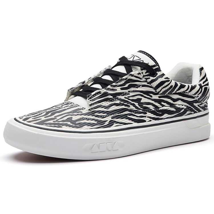 Anta Aoli MD Zebra Pattern Trendy Casual Durable Non-Slip Low-Top Skate Shoes Men sneakers White Black 112238013-3
