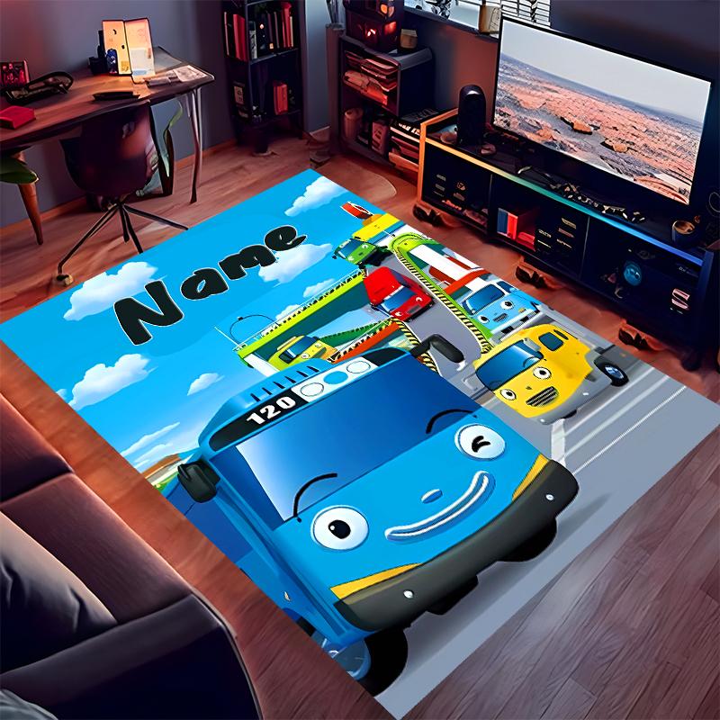 Custom personalization Tayo the Little Bus Print Area Rug - Soft, Washable Non-Slip Indoor Mat,Living Room,Home&Office Decorative Rug