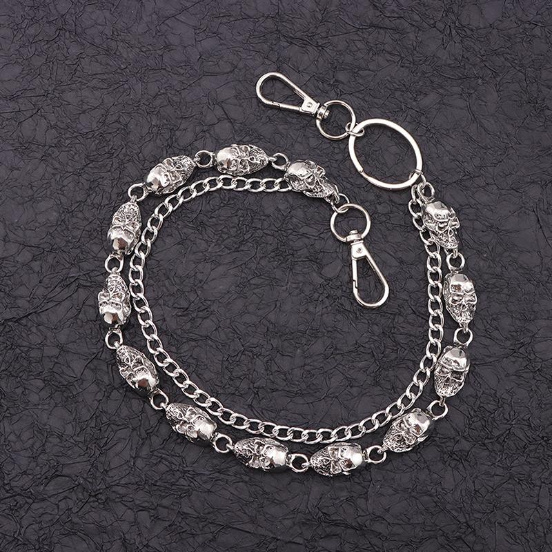Punk Metal Pants Chain Trendy Hip Hop Waist Chains For Men Women Personalized Skeleton Pendant Jeans Chain Gifts