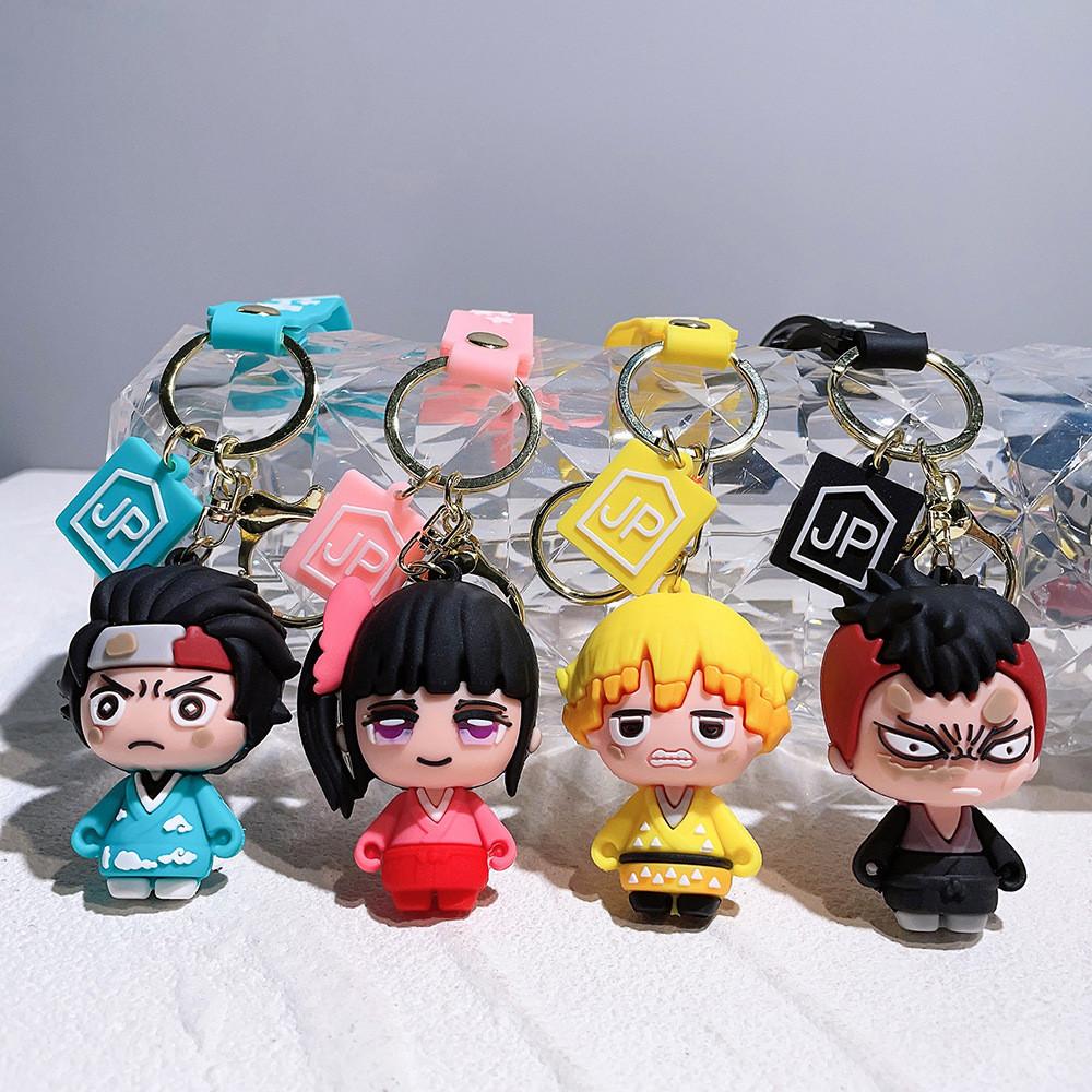 Adorable Demon Slayer Keychain Cute And Playful Plastic Figure For Car Decoration