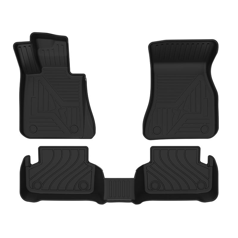 Compatible TPE Trunk Mat for 2024 BMW 5 Series: Eco-Friendly, Waterproof, Wear-Resistant, Carbon Fiber Pattern.