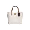 Willow 24 Removable Shoulder Strap Turnlock Pebbled Leather Tote Bag Women Tote White C8561-B4CAH