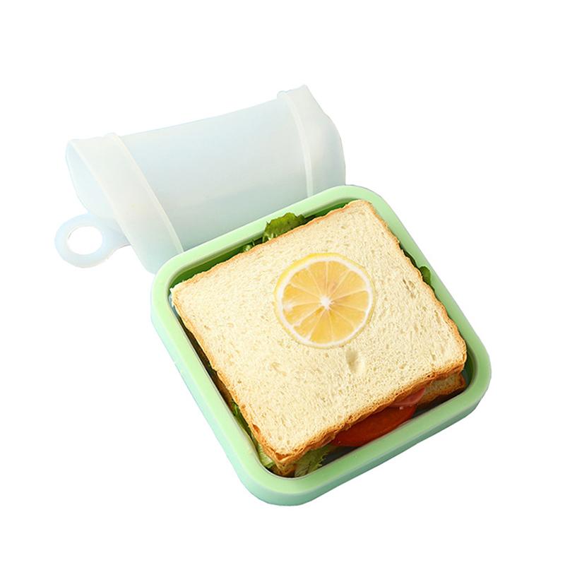 

Сэндвич-тост Bento Box Посуда для микроволновки Многоразовый силиконовый ланч-бокс