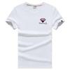 Men's Large White Round Neck Loose-Fit Short-Sleeve T-Shirt
