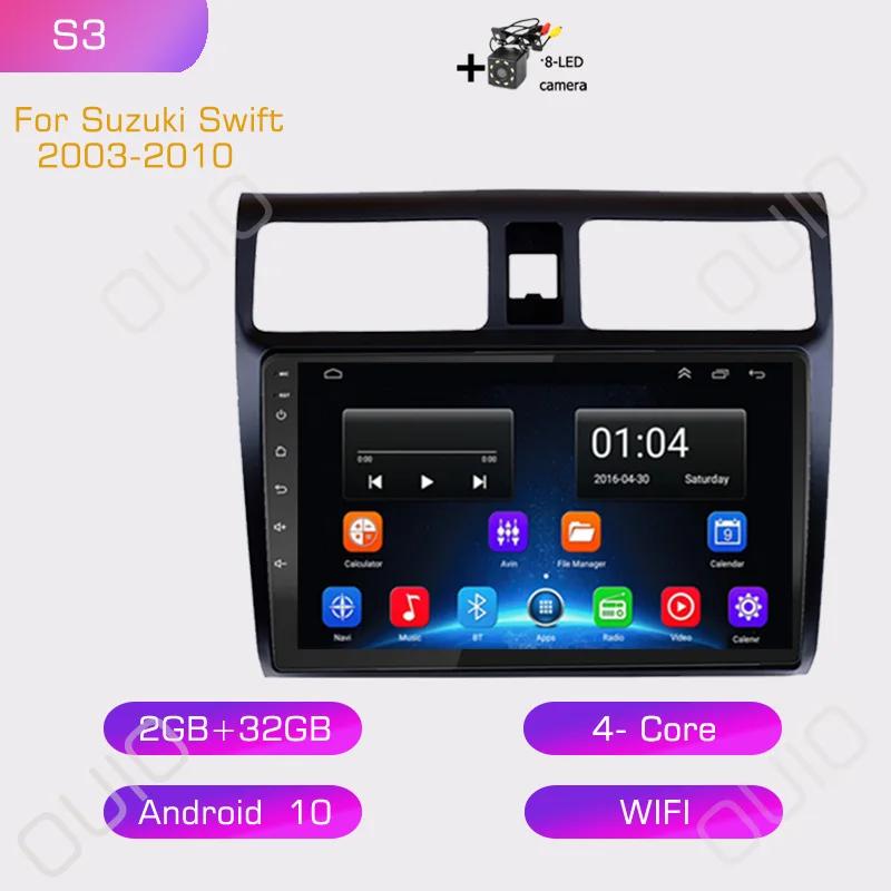 2din Android 10 Car Radio Multimedia Player Carplay Auto GPS Navigation DSP RDS BT NO DVD For Suzuki Swift 2003 2004 2005- 2010