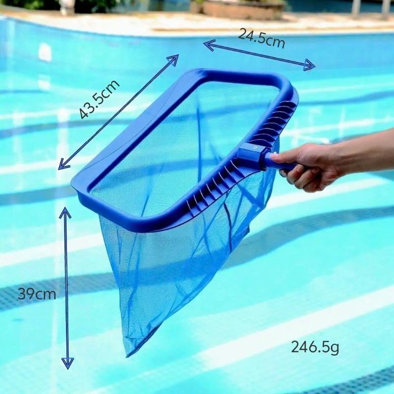 Pool Leaf Rake Large Capacity Deep Bag Thickened Frame Pool Skimmer Net With Detachable Handle