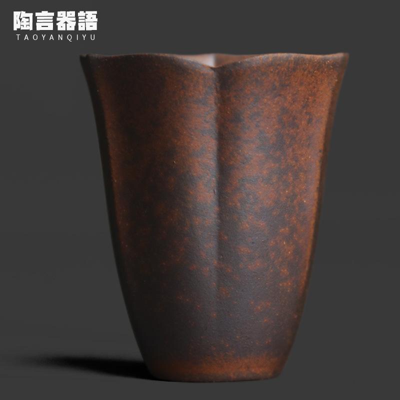 

2pc/lot Coarse Pottery Old Rock Clay Teacup Aesthetic Tea Bowl Tea Cup Set Tea-tasting Fragrance Cup Chazhan Master Cups 50ml As Your Choose