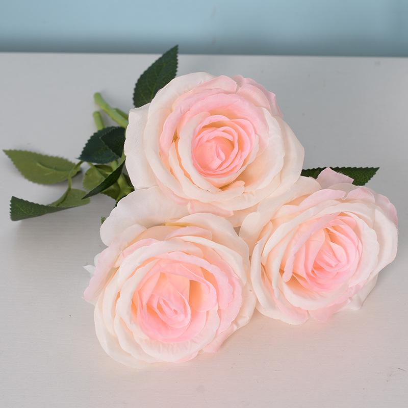 

Одиночная ветка искусственной розы, шелковый искусственный шар, цветок розы для подарка на День святого Валентина, ручной свадебный букет своими руками, свадебный декор