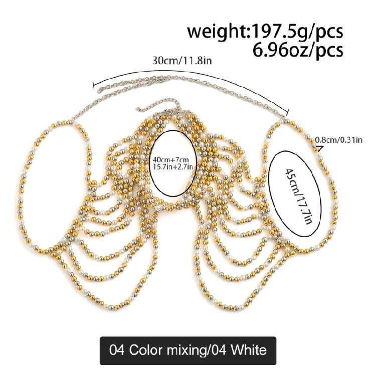 Elegant Faux Pearls Shoulder Necklace For Women Perfect For Pageants Proms Party Wedding Photo Props