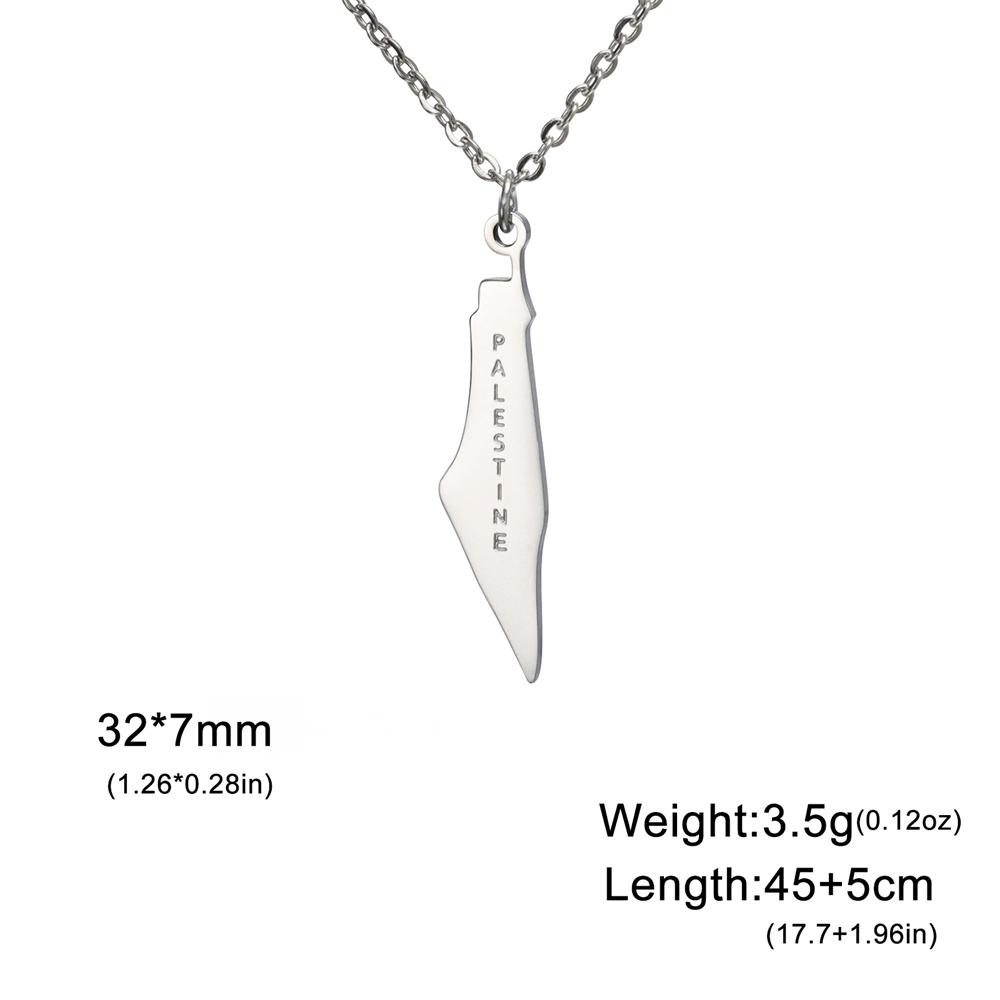 

My Shape Palestine Map Pendant Necklaces for Women Men Gifts Palestinians Ethnic Map Choker Neck Chain Stainless Steel Jewelry 60cm