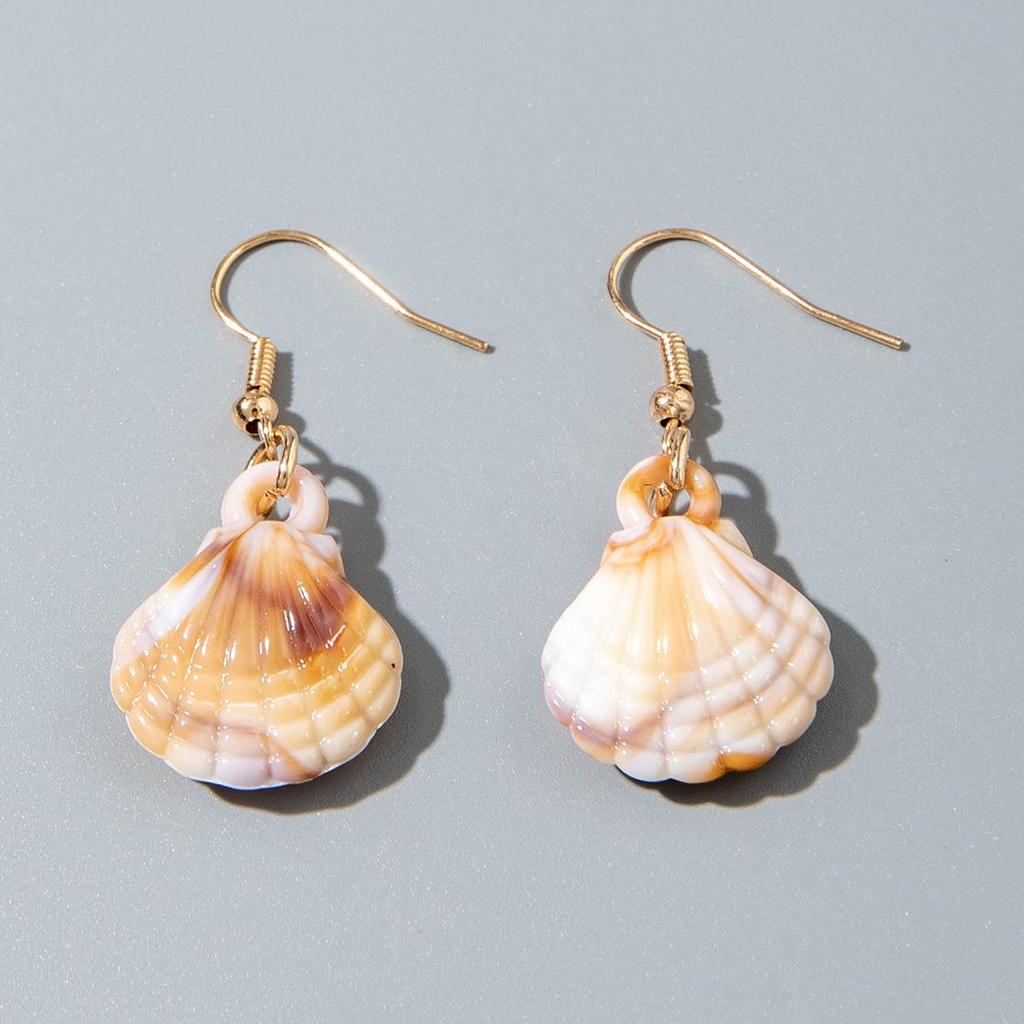Exquisite Compact Beach Vacation Style Acrylic Starfish Shell Pendant Earrings for Women Jewelry Gifts, Daily Matching Earrings