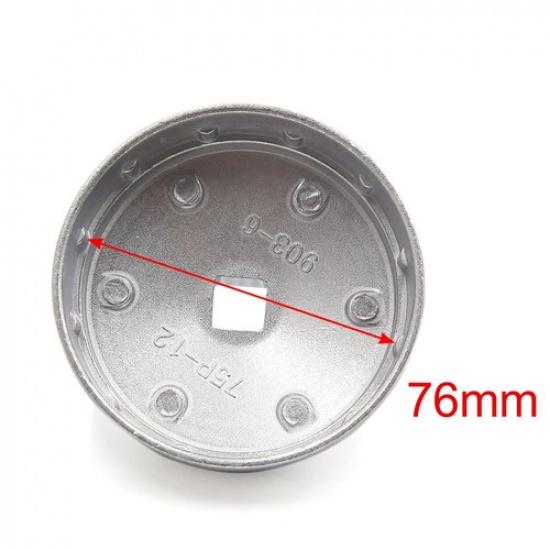 12 Flutes 75mm Inner Dia Metal Oil Filter Wrench Cap Tool Remover for Car