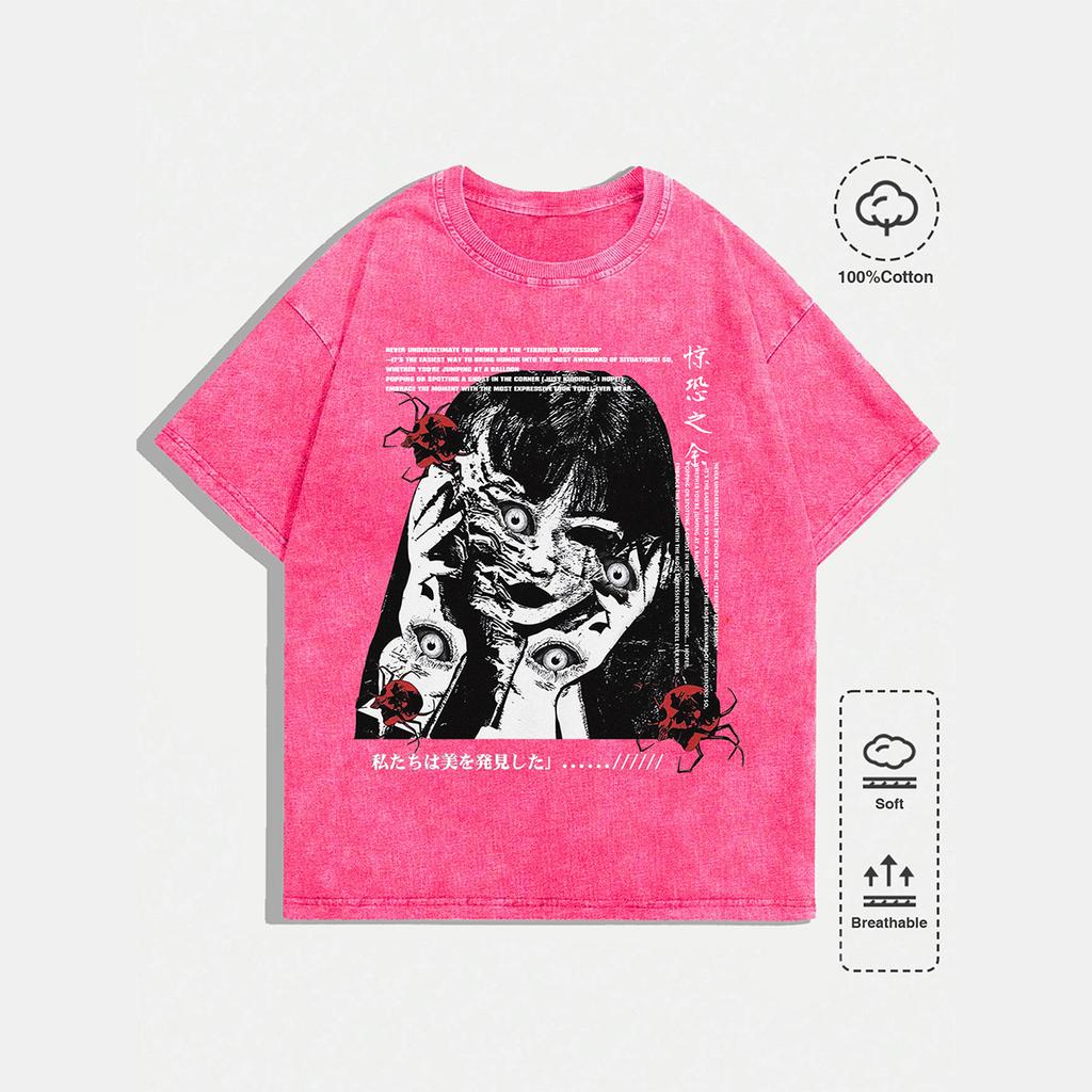 Pánské tričko s potiskem Unisex Bavlněné Oversized Tričko Krátký rukáv Vintage Streetwear Ležérní Tričko Top