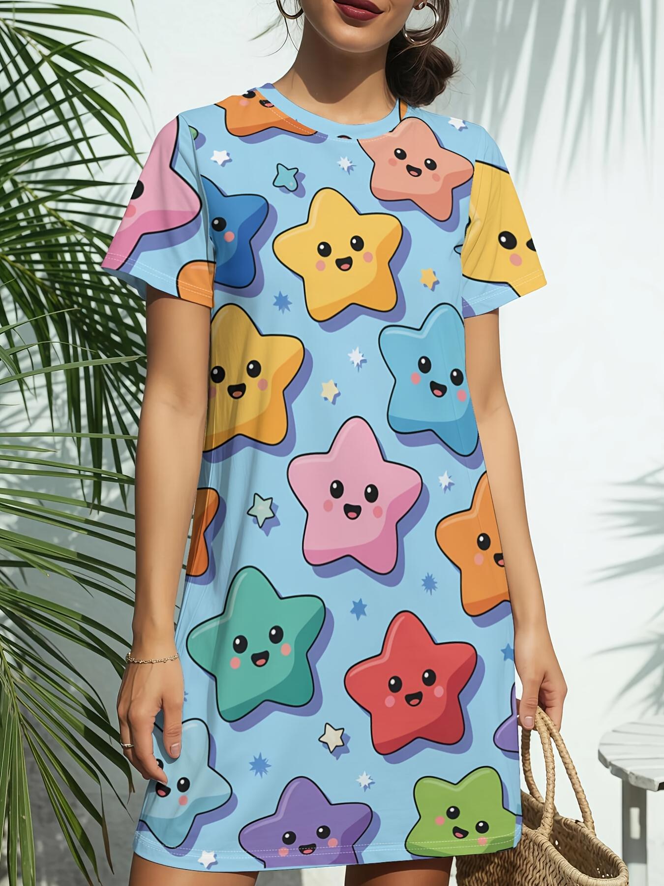 

Women s New Crew Neck Short Sleeve T-Shirt Dress. American Trend Digital Print. Casual ; Versatile for Spring and Summer. Elegant ; Chic Women s rss 4XL дубильная кора