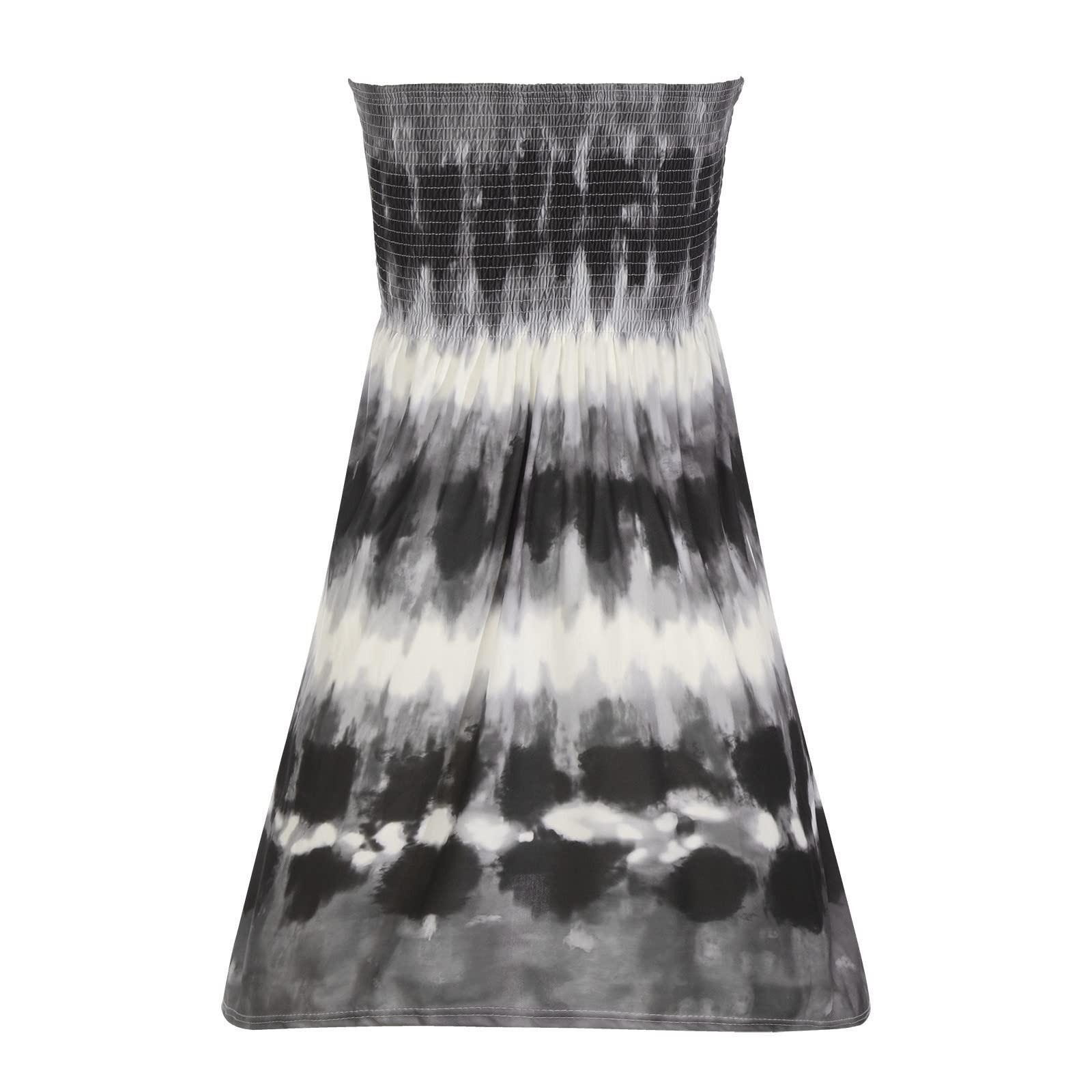 Женское летнее сексуальное пляжное платье без бретелек без рукавов с цветочным принтом — фото 4