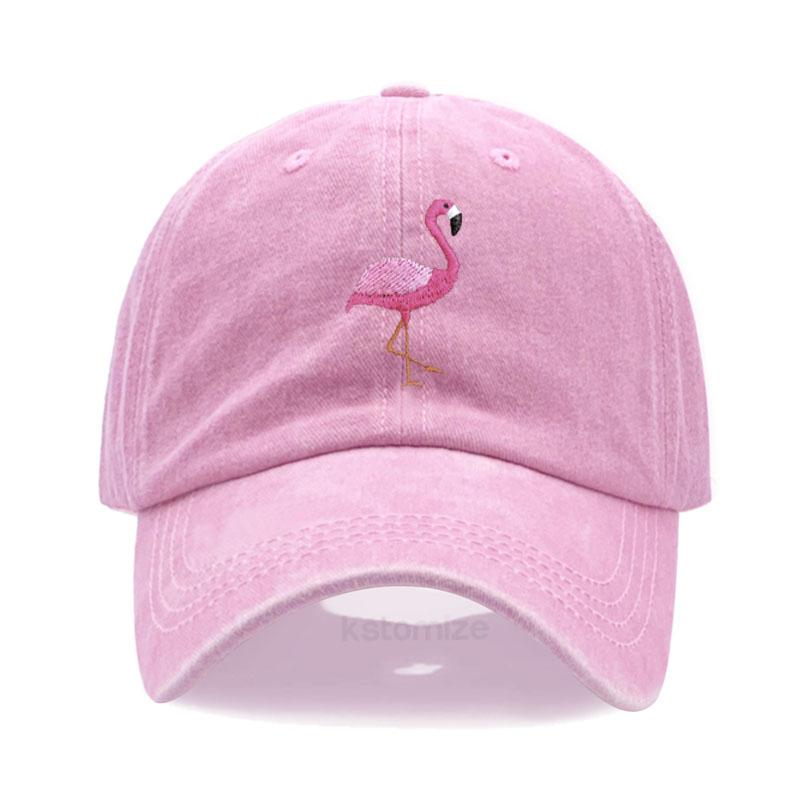 Animal Embroidery Flamingo Baseball Caps For Men Women Retro Soft Washed Cotton Dad Hat Snapback Cap Dropshipping
