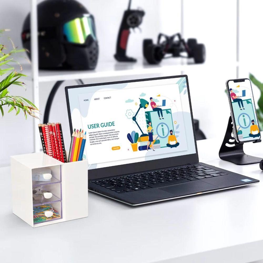 Stackable Desktop Pen Holder Multi Functional Jewelry Organizer Box  School