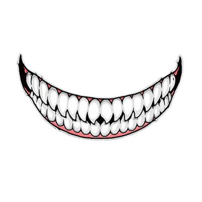 Generic Stickers Reflective Helmet Stickers Evil Teeth Bike Tank Decal Sticker Car 15cm