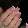 Glitter Nude Pink & French White Press-On Nail Tips