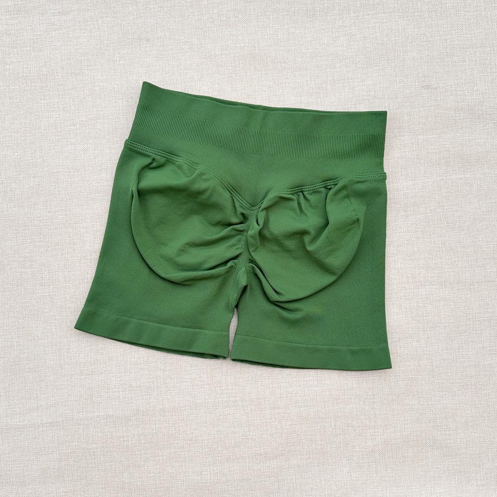 DFYNE Candy Color Raffung Nahtlose Yoga-Shorts - Dreiteiliger Bund, Enge Passform