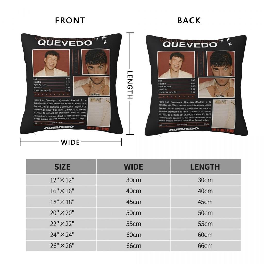 Rapper Quevedo Spanish Singer Pillow Cover Cushion Cover Square Pillow Case Funny Pillowcases For Office Car Home Decorative