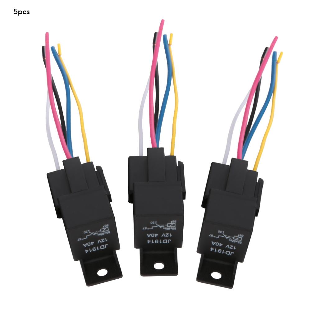 

5 шт. 12 В 30 А40 А автомобильное реле 5 контактов SPDT с колодкой жгута проводов