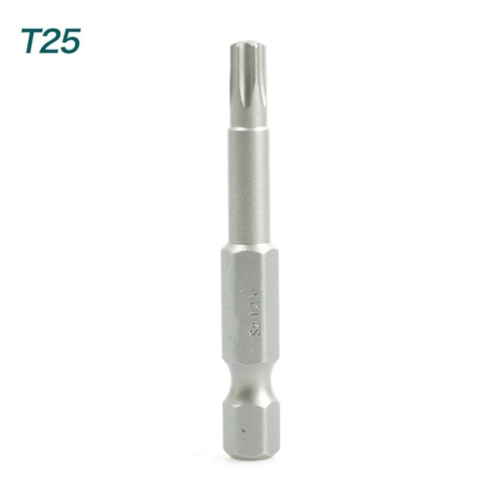 1pcs S2 Alloy Steel 50mm Long Torx Screwdriver Bit 1/4" Hexagon Handle T7 T8 T15 T20 T25 T30 T40 T45 Screwdriver Bit