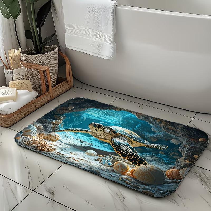 American Style Quick-Dry Ocean Diatom Mud Bath Mat, Absorbent and Dustproof for Bathroom & Entryway Use