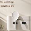 Wall-Mounted Rice Cooker Spoon and Spatula Organizer with Non-Stick Silicone Hooks