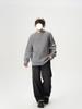 Men's Trendy Solid Color Round Neck Knitted Sweater - Autumn/Winter Casual Long Sleeve Korean Style Base Layer