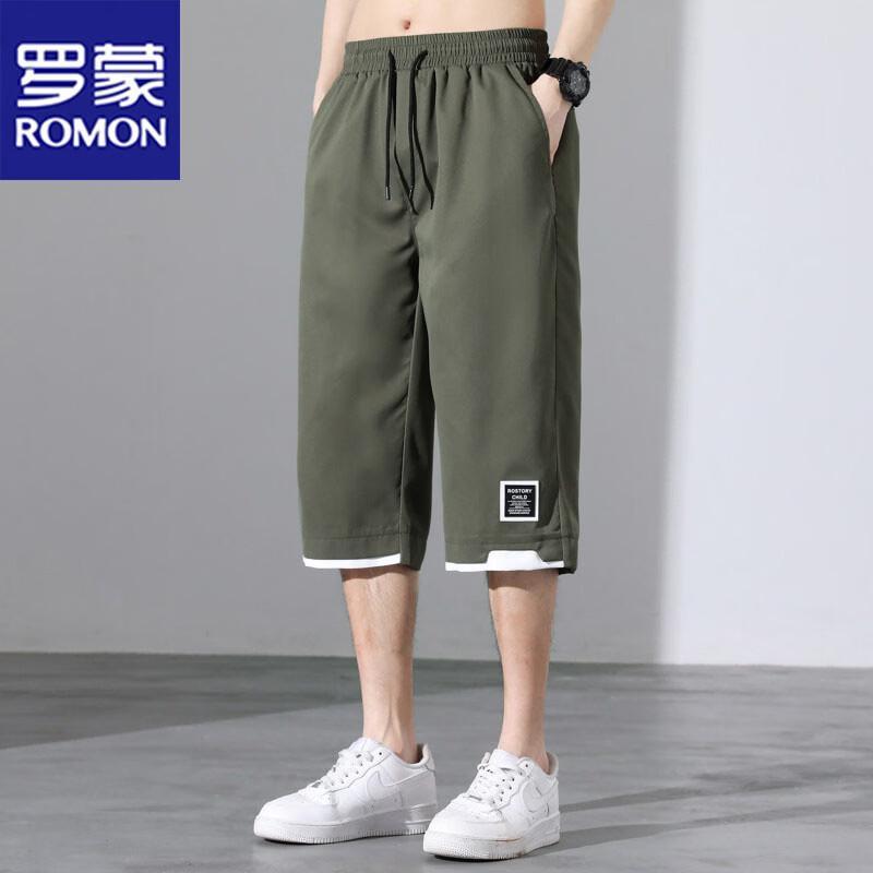 ROMON Men s Straight Loose Seven-Point Casual Shorts 7XL