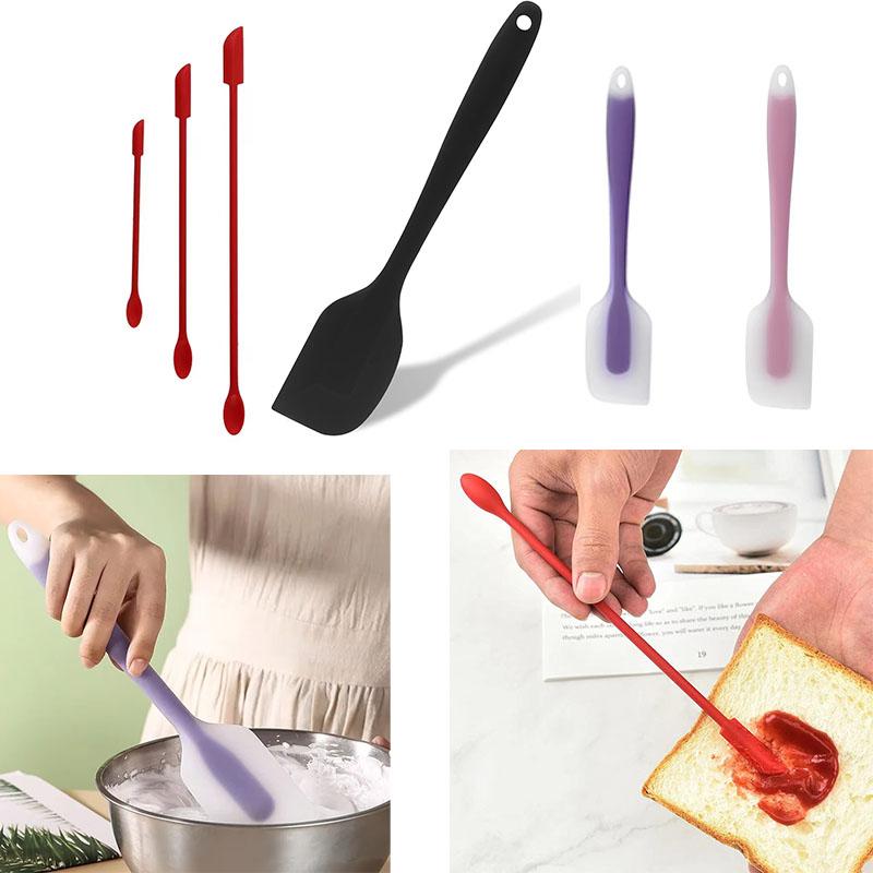 Silicone Spatula and Spoon Set Heat Resistant Kitchen Baking Tools for Mixing Scraping Spreading Cooking and Cake Decorating